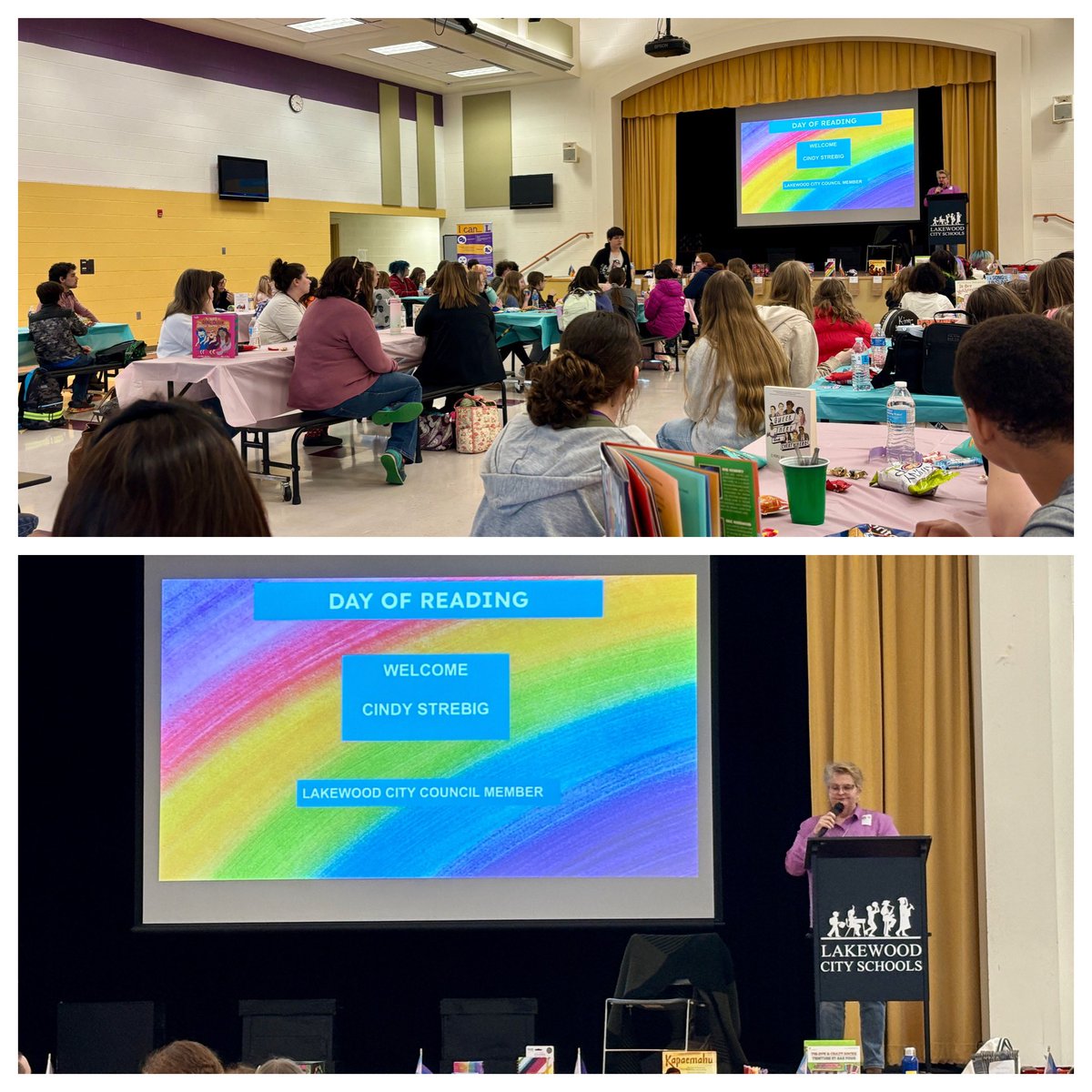 mrskilgore205's tweet photo. The Pride Club had their Annual Day of Reading today and there was a wonderful turnout of kind and loving kids! Everyone wants to be loved and accepted for who they are and have a sense of belonging! I am so proud to work for LCSD 💜💛💜@LkwdSchools @LkwdHarding @KnappLKWDHealth https://t.co/tKWbXpWwun