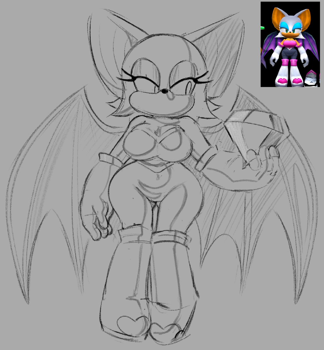 Rouge con sus proporciones reales antes de que la nerfearan en literamente todos los demas juegos (??