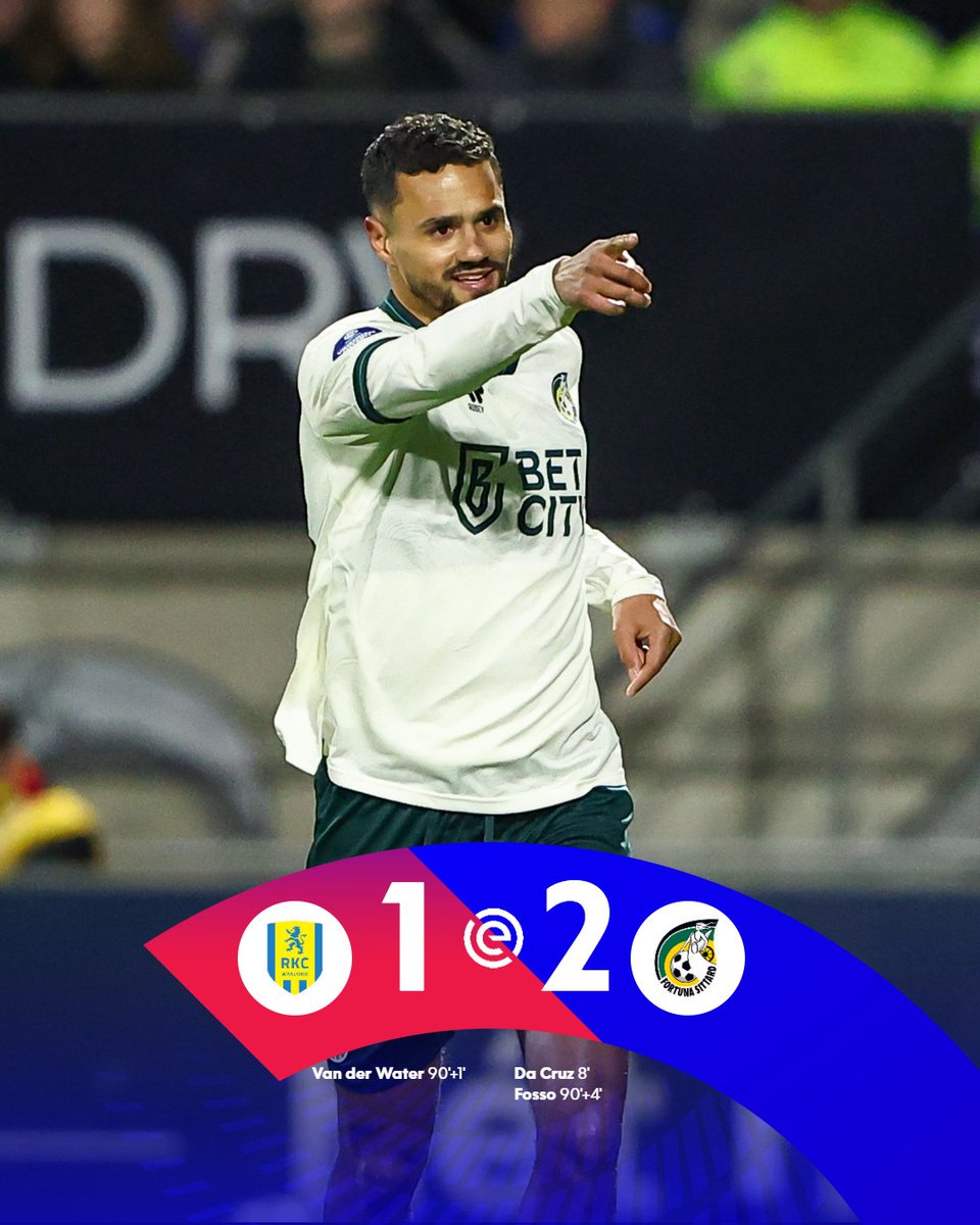 EredivisieEN's tweet photo. Fortuna wins the ๐๐๐๐๐๐๐๐๐๐๐๐๐ in Waalwijk in the last minuteโฝ๏ธ๐
#RKCFOR https://t.co/p3VfjpL35x