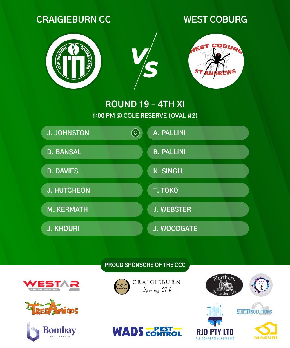 Here are our final senior men’s sides for the home and away season! Head down and watch some one day action 🟢⚪️