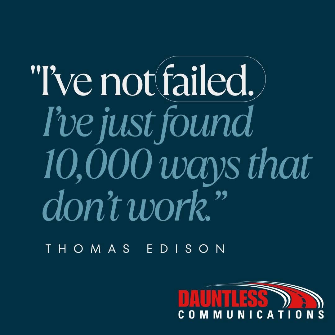 DaComConsults's tweet photo. Don't feel bad about trying something new, even if it doesn't work out how you hope. And if you work with us, we can help maximize your chances of succeeding without needing to fail 10,000 times first 🙂 https://t.co/98pLI0wjZD