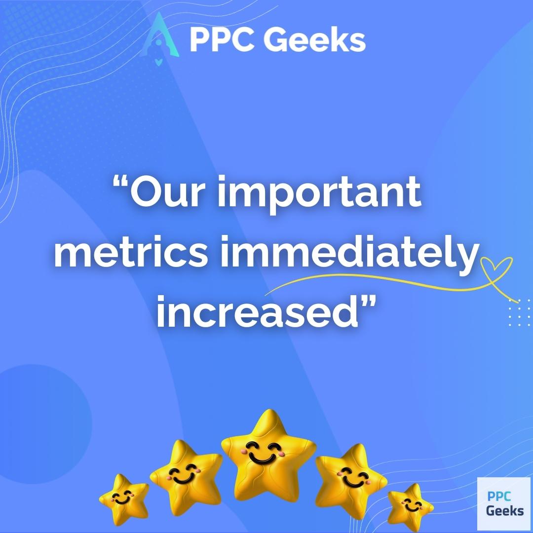 Exciting news! Our PPC Geeks team just received an incredible review from Lia Kelly. Turbocharge your Google Ads and take your PPC strategy to new heights with our tailored services, exceptional customer experience, and outstanding results. Don't miss this golden opportunity t...