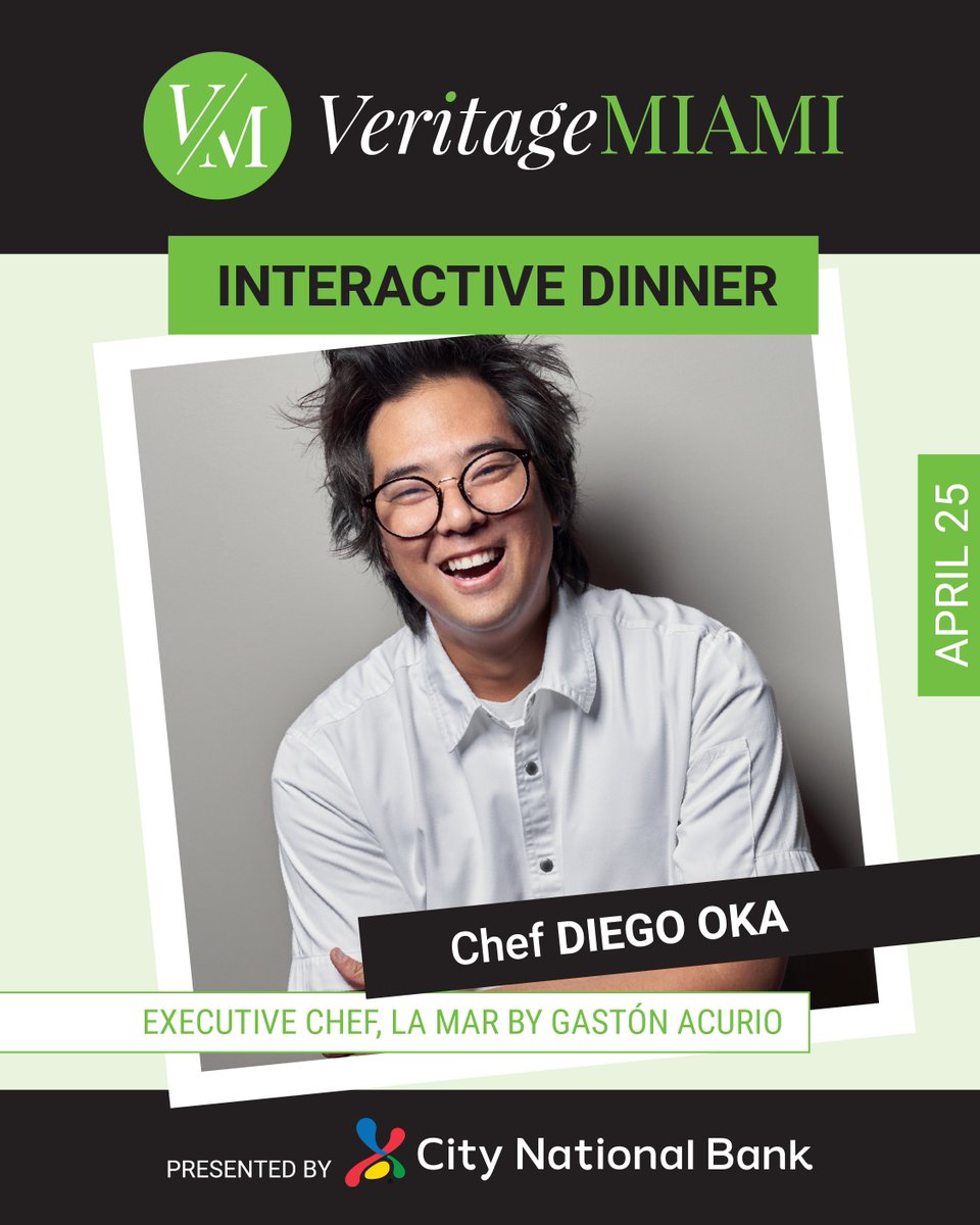 Miami, get ready! #VeritageMiami returns with two epic events!
🍽 Apr 25: Interactive Dinner w/ celebrity chef <a href="/diegooka/">diego oka</a>, fine wines &amp; a live auction.
🍷 May 7: Wine &amp; Food Experience—top wineries &amp; local bites! Become a sponsor &amp; support a #StrongerMiami! bit.ly/41wJ3Db