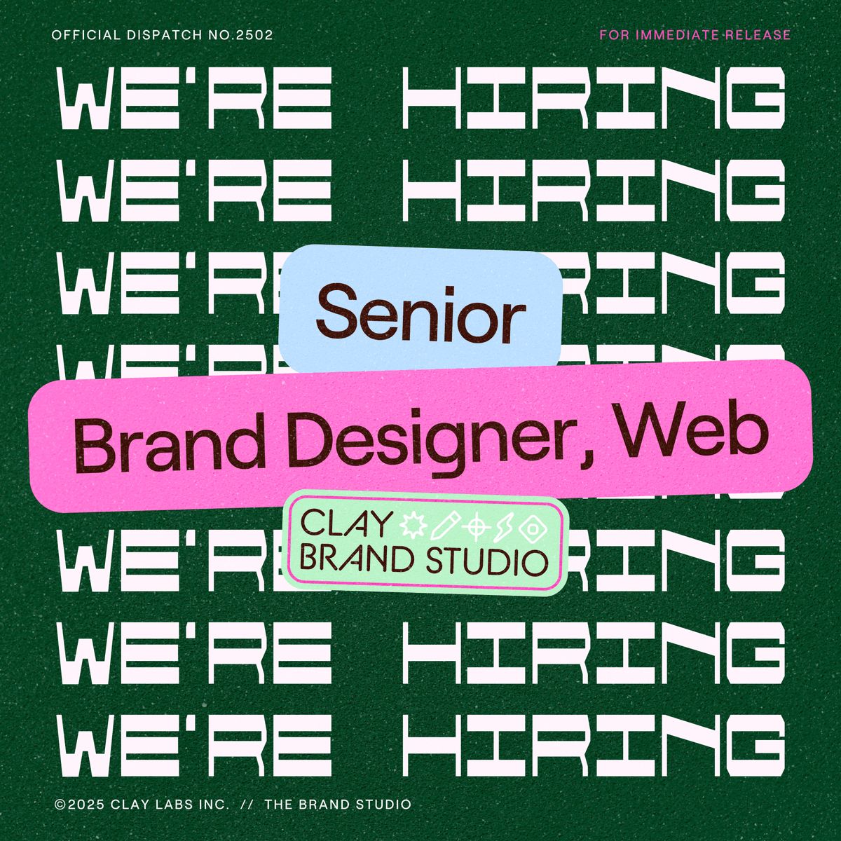 ✨Dream job alert!✨Hiring a Sr. Brand Designer, Web to join our talented Brand Design team at Clay🔥

Someone who pushes the boundaries of interactive design, challenges norms across clay.com 

Please apply, or reach out to me directly!✌ 
clay.com/jobs?ashby_jid…