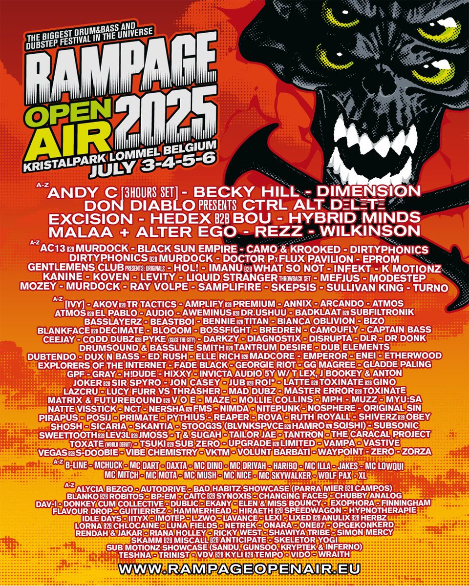 Looking forward to <a href="/WeAreRampage/">Rampage</a> Open Air 🔥🔥 2025
#dnb #drumsndbass #rampageopenair