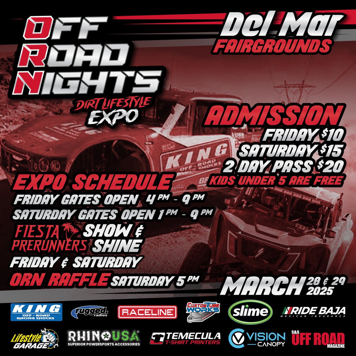 ORNscene's tweet image. Get your Tickets NOW for the biggest Off Road Show in San Diego!
Presale 1 or 2 day passes available on our website at ORNscene.com 🎟️
This year’s ORN Dirt Lifestyle Expo will be all indoors for the first time.
See you all there👊🏻