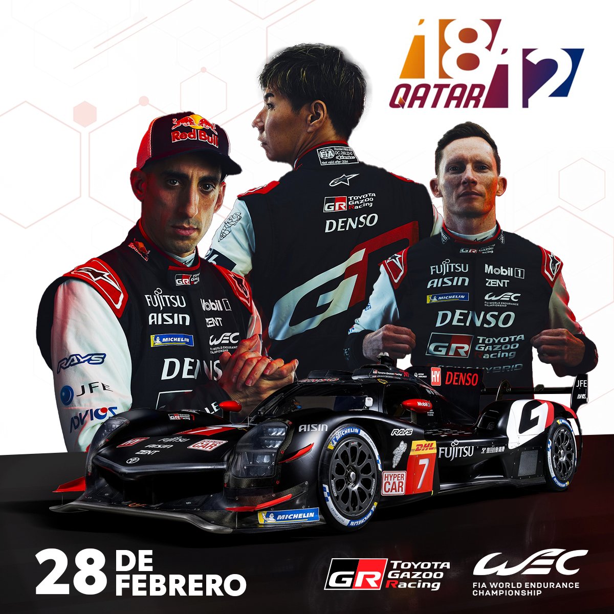 🏁 ¿Estás listo? Este 28 de febrero el equipo Toyota se enfrenta a una nueva prueba de resistencia en el Rally de Qatar.

¡No te pierdas este nuevo desafío!

#WEC #RallyQatar #ToyotaGAZOORacing #ToyotaEcuador #ToyotaEsToyota #Qatar1812km