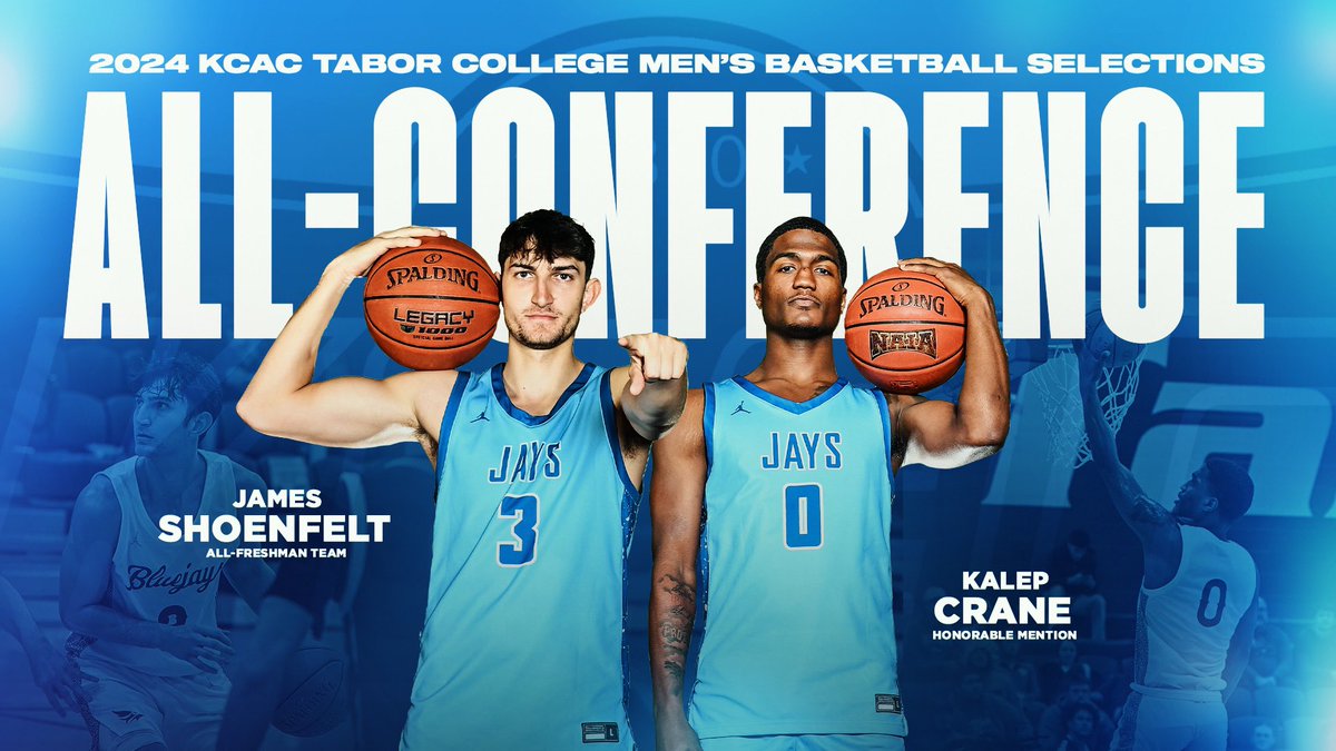 Tabor College Athletics (@gotaborbluejays) on Twitter photo Congratulations to the 2024-2025 KCAC MBB All-Conference Selections! Your talent and commitment have earned you this incredible honor. We are so proud of you!
๐๐๐๐๐๐ผ๐ฝ๐๐ ๐๐๐๐๐๐๐
Kalep Crane
๐ผ๐๐-๐๐๐๐๐๐๐ผ๐ ๐๐๐ผ๐
James Shoenfelt Congratulations to the 2024-2025 KCAC MBB All-Conference Selections! Your talent and commitment have earned you this incredible honor. We are so proud of you!
๐๐๐๐๐๐ผ๐ฝ๐๐ ๐๐๐๐๐๐๐
Kalep Crane
๐ผ๐๐-๐๐๐๐๐๐๐ผ๐ ๐๐๐ผ๐
James Shoenfelt