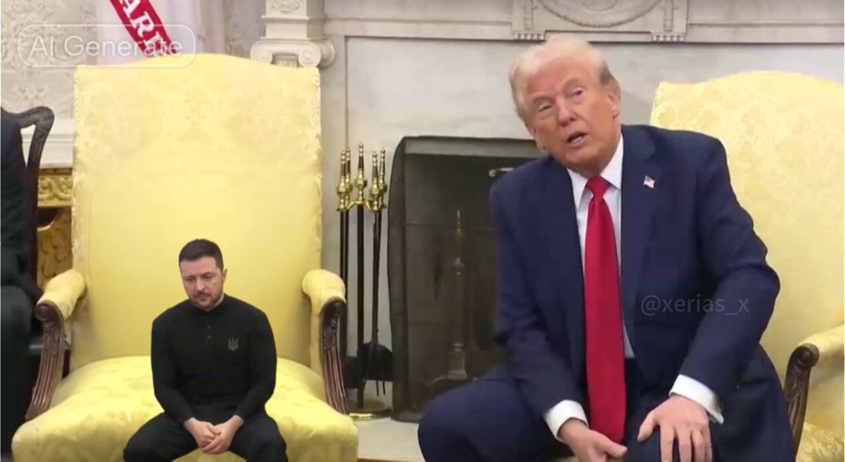 Actual photo of President Trump meeting with Zelenskyy today.
