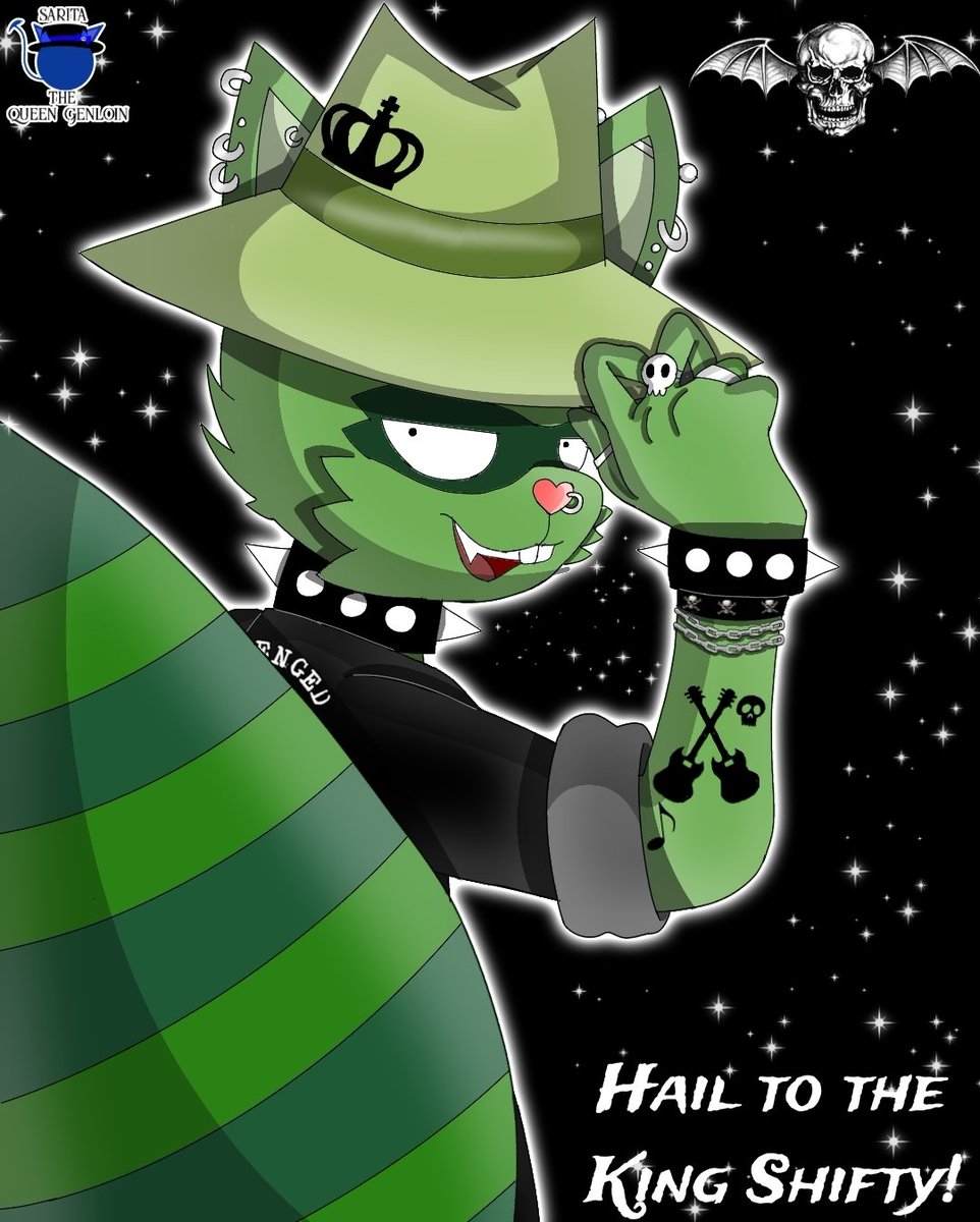 SayloinRiki's tweet photo. Hail To The King Shifty!
>:) ๐ฆ๐๐ค ๐โ ๏ธ๐ฆ๐๐คโจ
.
#htf #kingshifty #htfshifty #goth #metalhead #hailtotheking #avengedsevenfold #heavymetal #raccoonguy #happytreefriends #antialexplicity #digitalart #furryart #anthroart #fanart #tracingart #fixingart #changingart #artwork https://t.co/YxEGc1Pt6T