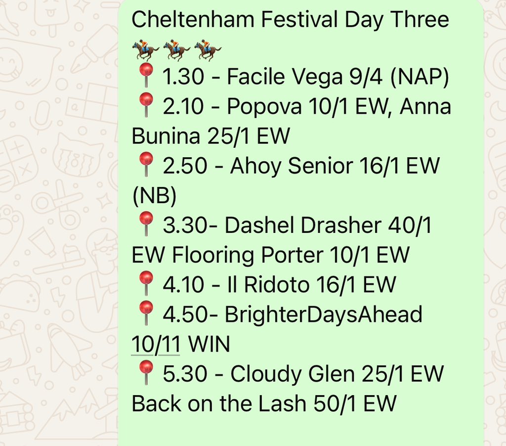 danmellett's tweet image. Use your payday wisely. Get signed up to the #BetDanPuntersClub for the #CheltenhamFestival We had a brilliant time last year. Lots of money made and craic had. Here's last years picks delivered to a private WhatsApp group every day. PayPal or Revolut £25 @danmellett Let's go!