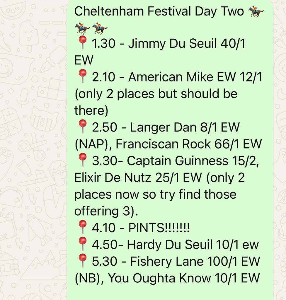 danmellett's tweet image. Use your payday wisely. Get signed up to the #BetDanPuntersClub for the #CheltenhamFestival We had a brilliant time last year. Lots of money made and craic had. Here's last years picks delivered to a private WhatsApp group every day. PayPal or Revolut £25 @danmellett Let's go!