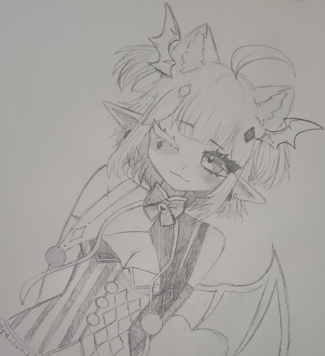____SpoiledMilk's tweet photo. @cumilq I WASN'T GONNA ADD THE CAT EARS BUT THIS MADE ME ADD THEM LAST MINUTE 😼 (I NEVER DRAW TRADITIONALLY 🥲) https://t.co/nP0gPSDEbM