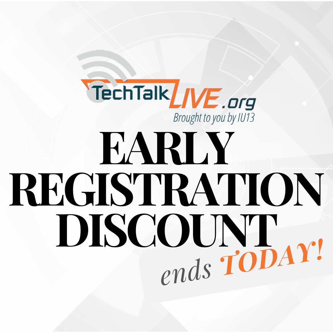 The Early Registration Discount Ends Today!

Visit hubs.li/Q038Pdqd0 to register and take advantage of the savings!

#techtalklive #ttl #technology #education #conference