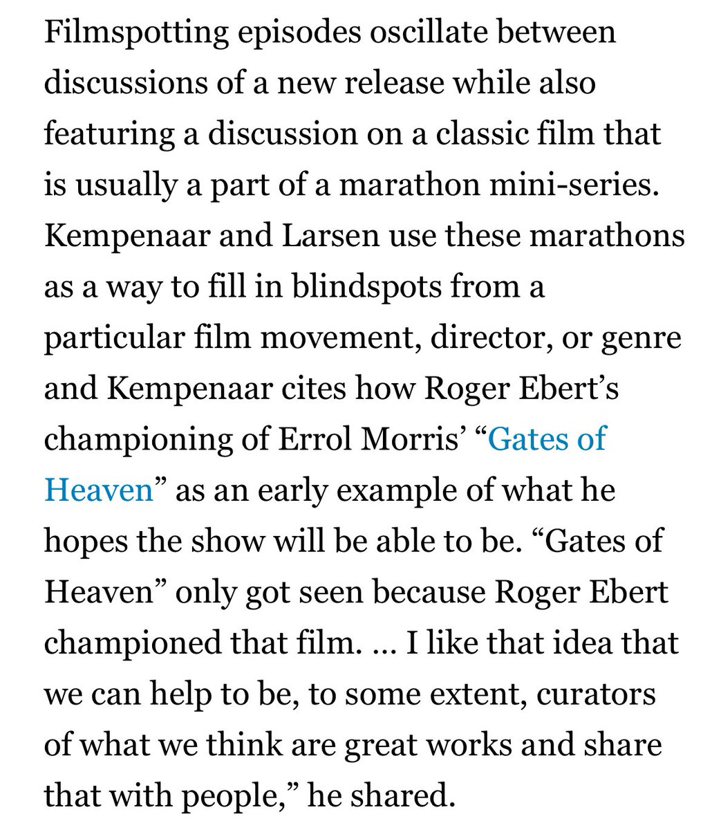 Zachary Lee (@zacharoni22) on Twitter photo “We can help to be curators of what we think are great works and share that with people.”
Congrats to <a href="/filmspotting/">Filmspotting</a> for celebrating 20 years! Spoke w/ Adam, <a href="/LarsenOnFilm/">Josh Larsen</a>, & <a href="/samvanhallgren/">Sam Van Hallgren</a> abt Ebert’s influence, cultivating curiosity, & the hopes for the next 20 years. Link ⬇️ “We can help to be curators of what we think are great works and share that with people.”
Congrats to <a href="/filmspotting/">Filmspotting</a> for celebrating 20 years! Spoke w/ Adam, <a href="/LarsenOnFilm/">Josh Larsen</a>, & <a href="/samvanhallgren/">Sam Van Hallgren</a> abt Ebert’s influence, cultivating curiosity, & the hopes for the next 20 years. Link ⬇️