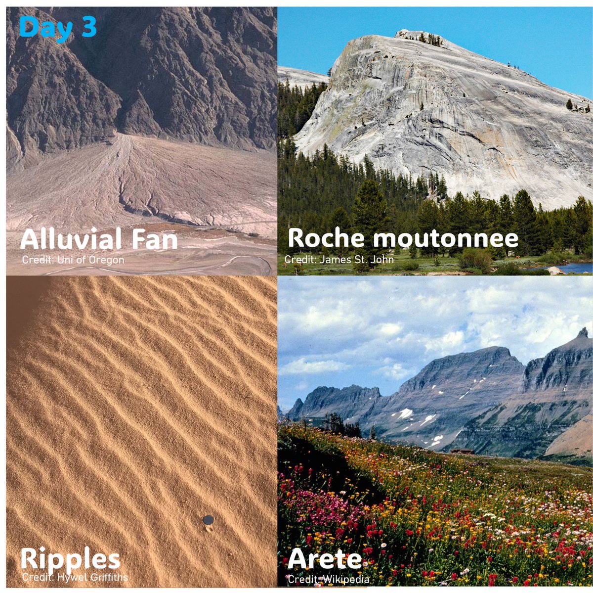 The penultimate day of Round 1 League of Landforms 2025, will alluvial fans, Roche moutonnee, ripples or arete get your vote? Head over to our Instagram stories!