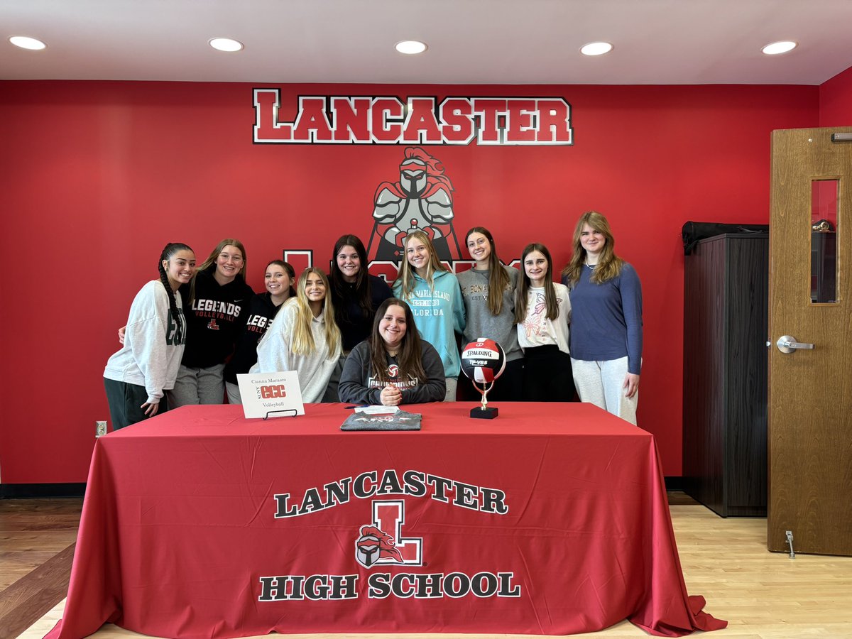 lancaster_vb's tweet image. Big day for CC Marasco as she signed her letter of intent to play volleyball and study early childhood education at ECC!!!