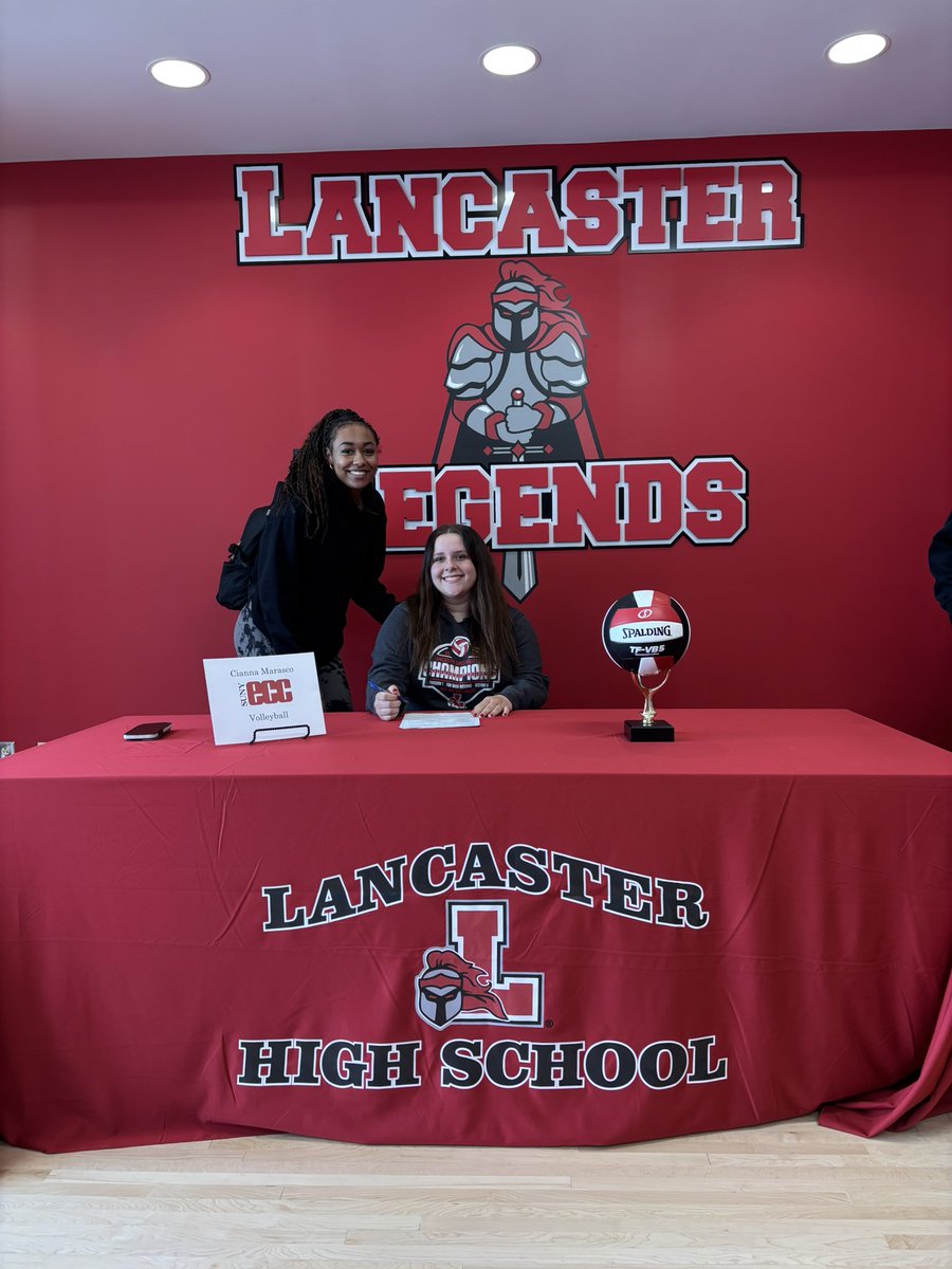 lancaster_vb's tweet image. Big day for CC Marasco as she signed her letter of intent to play volleyball and study early childhood education at ECC!!!