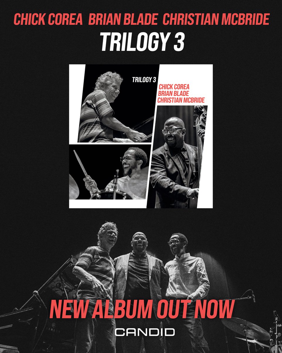 'Trilogy 3' is out today on all streaming platforms! Experience the music from Chick Corea's final tour with nine-time GRAMMY®-winning bassist Christian McBride and four-time GRAMMY®-winning drummer Brian Blade now: chickcoreatrilogy.lnk.to/trilogy3TO