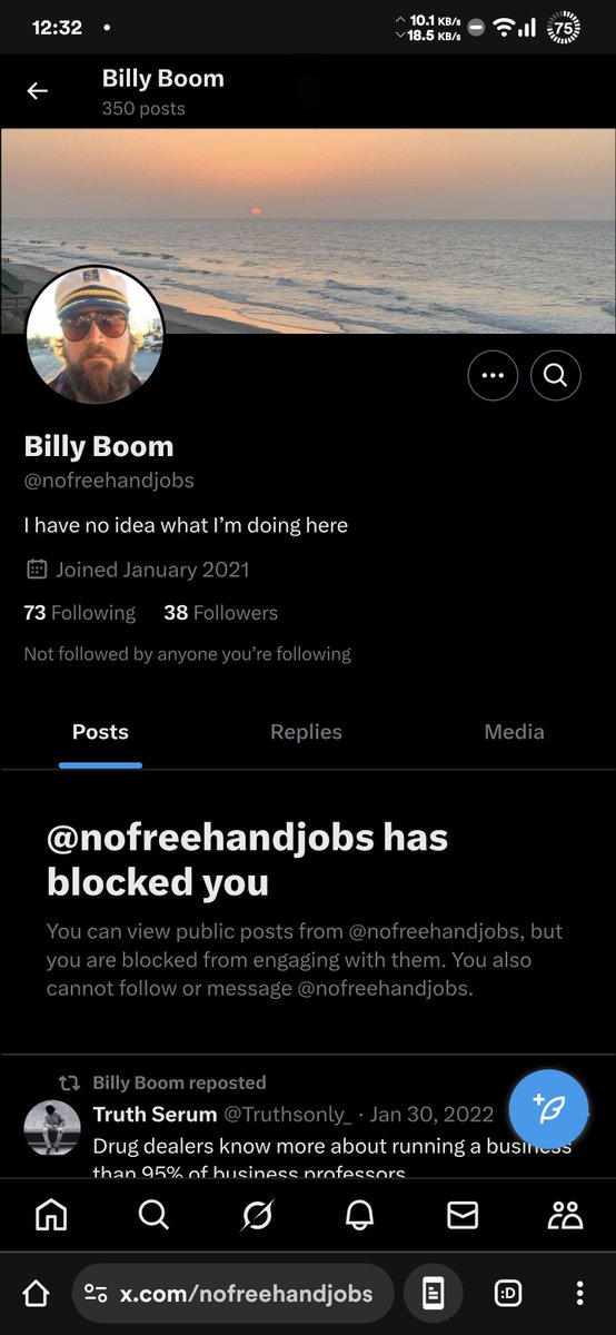 Here's a Nazi on Twitter.  He blocked me and my wife because he "tried" to go after our toddler in tweets.

Remember kiddos, block = you lost.

<a href="/nofreehandjobs/">Billy Boom</a> is a coward anon loser.  You lost now, and you'll continue losing.  It's what you do 🤡