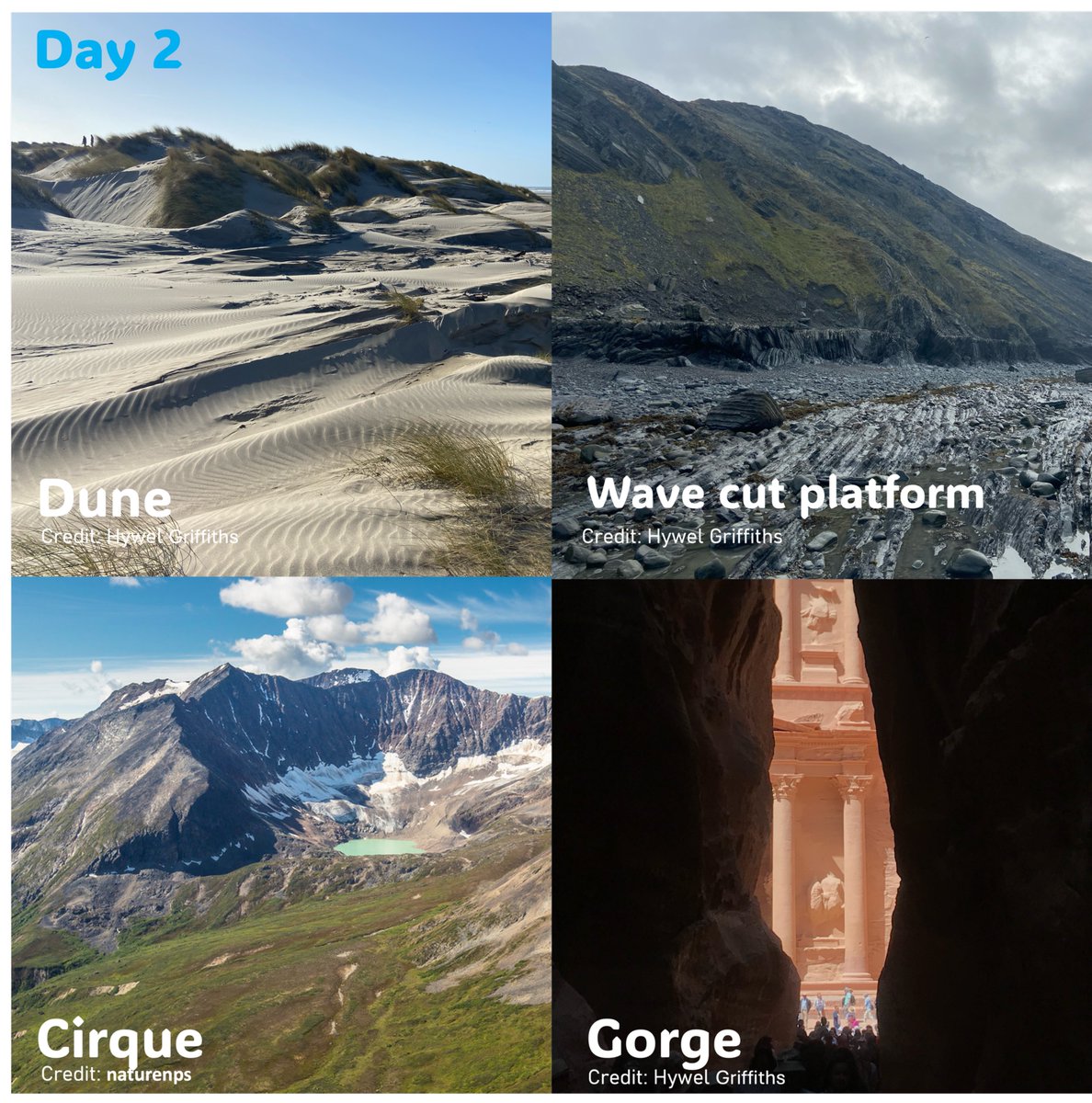 Day 2 of League of Landforms 2025, who will you crown today's winner? Join us on instagram #bsgeomorphology Dunes? Wave cut platforms? Cirques? or Gorges?