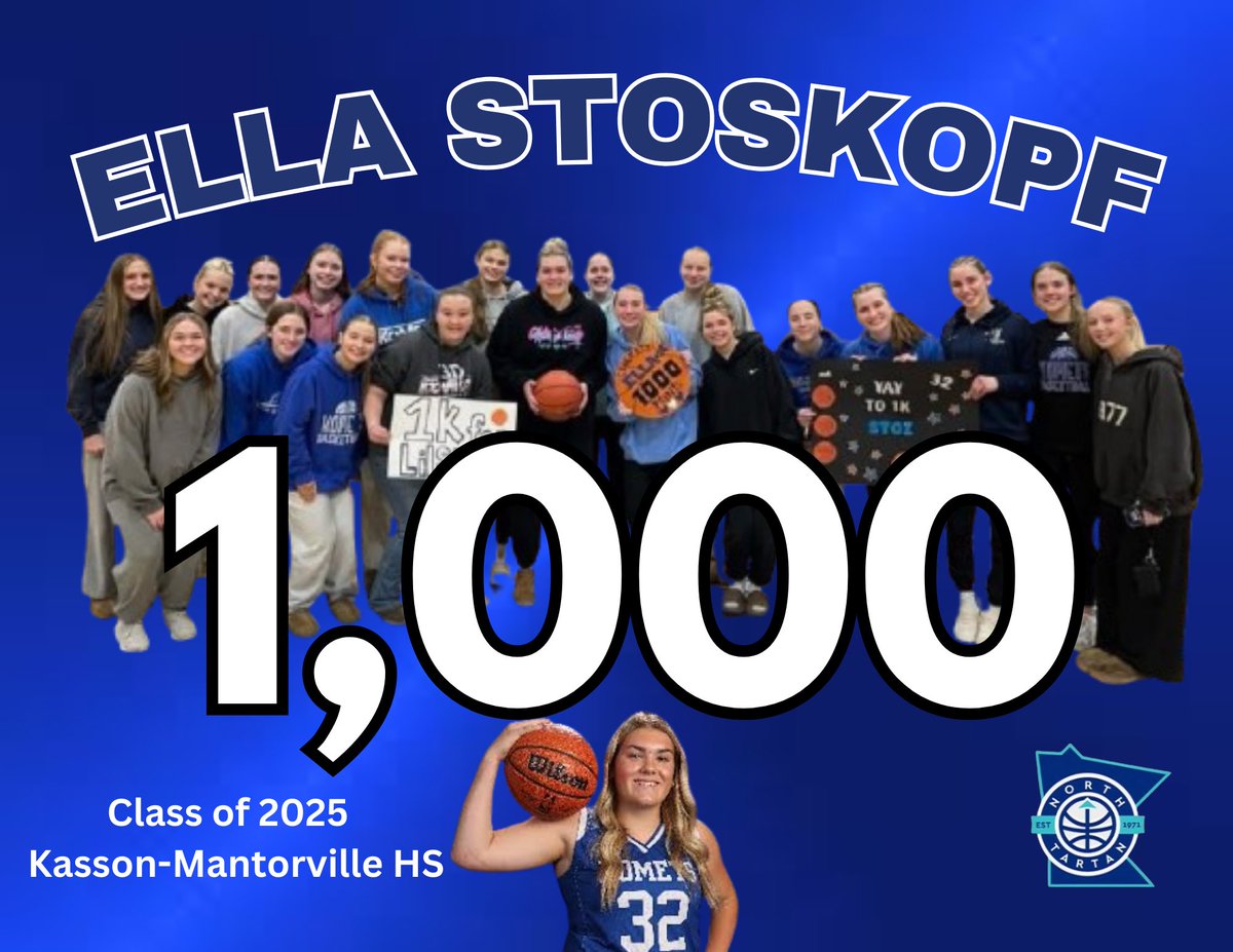 Congratulations! ⁦<a href="/EllaStoskopf/">Ella Stoskopf</a>⁩ 1000 career points! #ntfam