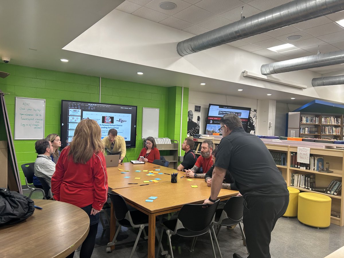 Student and coach focus groups meeting today in the media center to discuss our logo!!