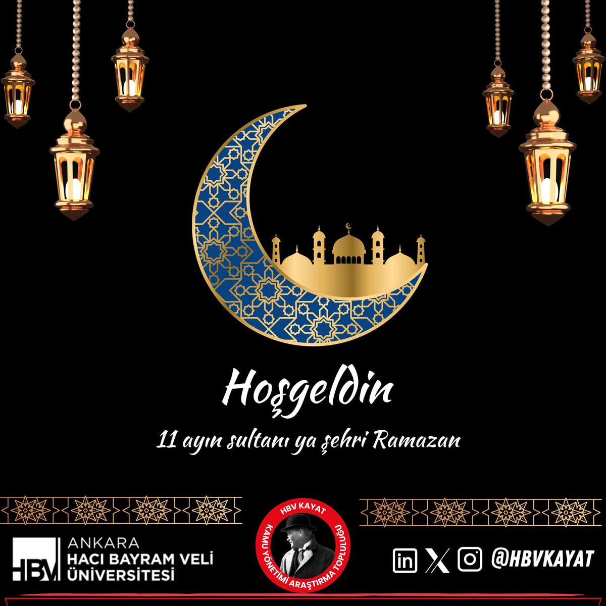 Hoş Geldin Ya Şehr-i Ramazan!
Tüm İslam âlemine hayırlı Ramazanlar dileriz. Rabbim, sağlık ve huzur içinde bayrama erişmeyi nasip etsin.

HBV KAYAT - Kamu Yönetimi Araştırma Topluluğu