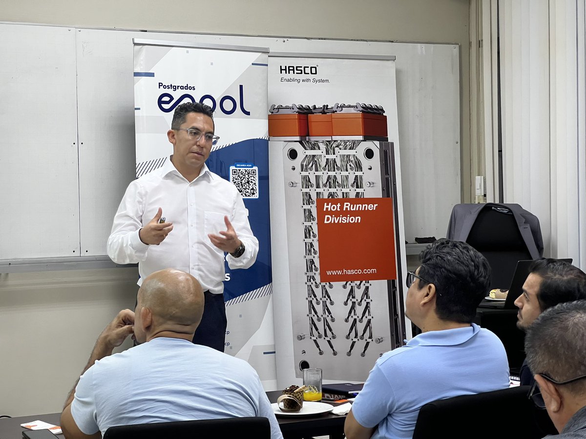 espolfimcp's tweet photo. Durante el Design Day junto a HASCO, exploramos innovaciones en normalizados y sistemas de canal caliente, resolvimos dudas y compartimos ideas con expertos.

Estos espacios fortalecen el conocimiento de profesionales en el área y contribuyen al desarrollo de la industria. 👏🏼 https://t.co/41wu8YegS9