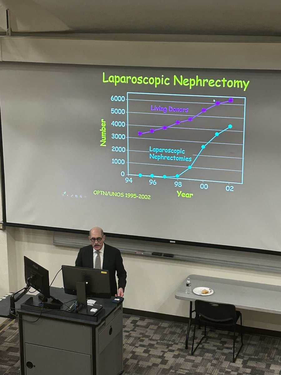 LiverPsych's tweet photo. @TransplantPsych 

Dr Lloyd Ratner sharing the history of laparoscopic donor nephrectomy and its impact on living donor transplant
@cuimctransplant @Columbia @AST_info https://t.co/AWJxFVsvBl