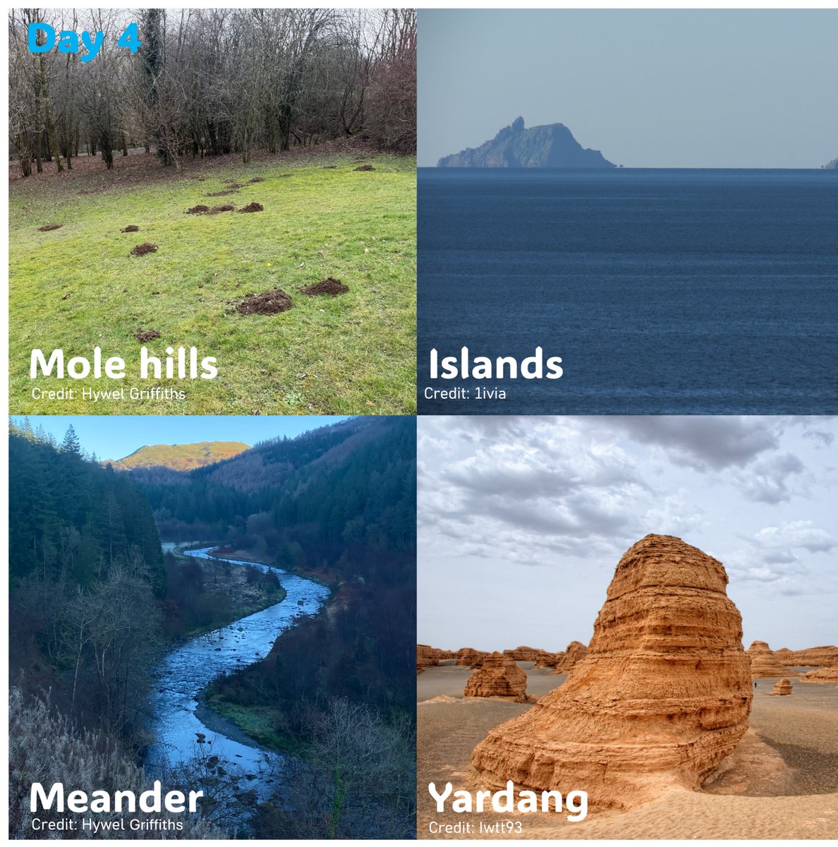 The final day of Round 1 League of Landforms 2025, head over to Instagram to see whether meanders, islands, molehills, or yardangs get the fourth spot in tomorrow's final!
