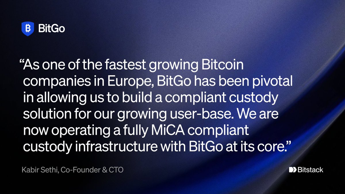 Secure, compliant, and built to scale. BitGo powers @bitstack_'s #Bitcoin custody solution.