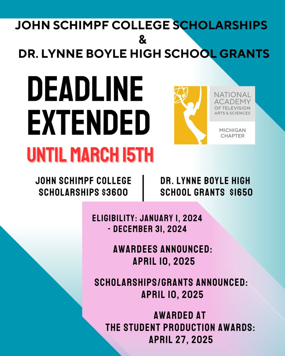 To better accommodate our applicants, we've extended the deadline for our two premier scholarships!

Be sure to get your applications in by March 15!
