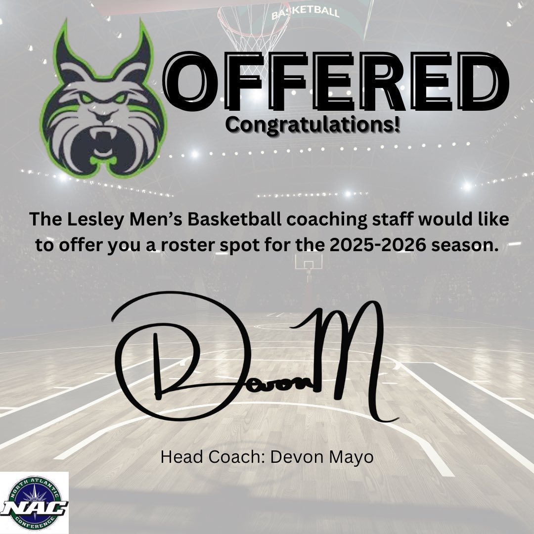 Blessed to receive an offer from Lesley University