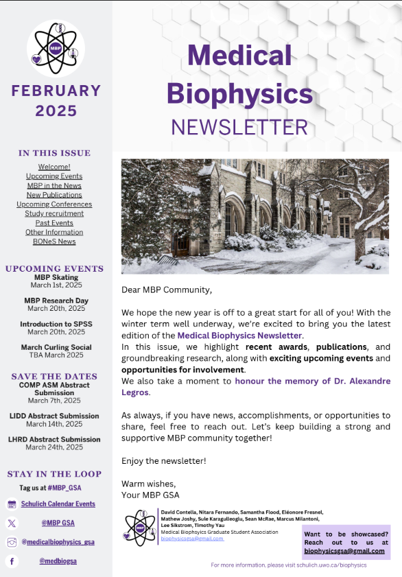 MBP_GSA's tweet image. MBP check your inbox📬The latest edition of the MBP Newsletter is out!
It features recent achievements, upcoming events, and exciting opportunities to get involved.
✨ Stay tuned—lots of events are coming up soon✨
Didn’t receive it? Let us know at biophysicsgsa@gmail.com