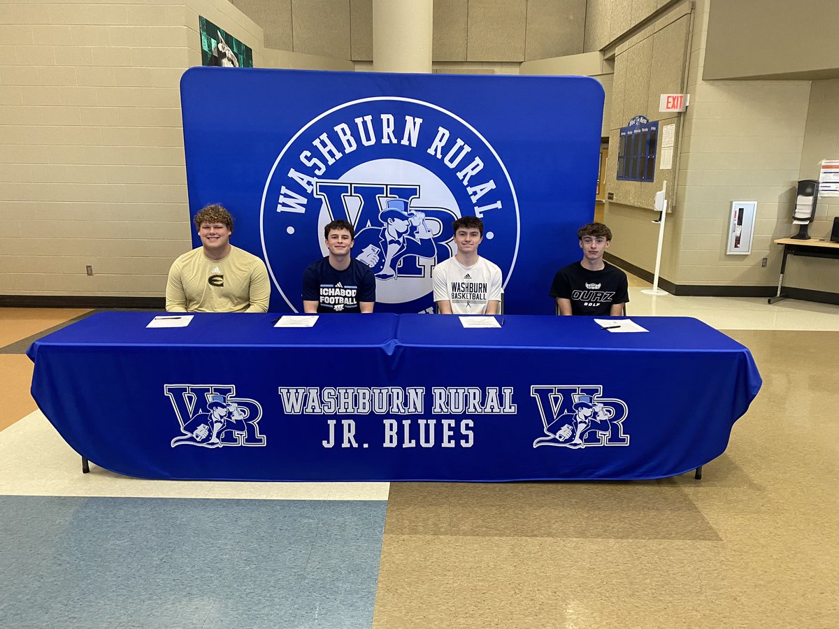 Charlie Nimz (@wrhs_ad) on Twitter photo Congrats to Caden, Kingston, Kaden, & Tagan. Taking their Talents to the Next Level!! Thanks for all you’ve done for <a href="/wrhsfball/">WRHS Football</a> <a href="/RuralGolf/">Washburn Rural Golf</a> & <a href="/RuralHoops/">Washburn Rural Boys Basketball</a> Congrats to Caden, Kingston, Kaden, & Tagan. Taking their Talents to the Next Level!! Thanks for all you’ve done for <a href="/wrhsfball/">WRHS Football</a> <a href="/RuralGolf/">Washburn Rural Golf</a> & <a href="/RuralHoops/">Washburn Rural Boys Basketball</a>
