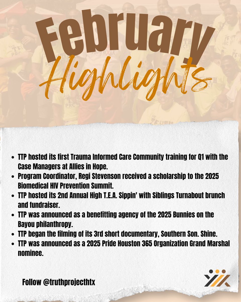 TruthProjectHTX's tweet image. February was full of impact! 

From community training to fundraising and film projects, #truthprojecthtx continues to push the mission forward. 

Check out our highlights and stay connected for what’s next!