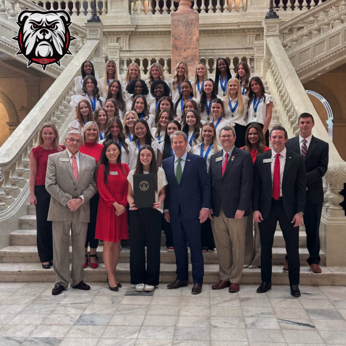 Game Day Cheer State Championship Tour continues as we were recognized during a work session at the GA State Capitol.  Thanks to <a href="/DavidClarkGA/">David Clark</a>  Danny Mathis and <a href="/GovKemp/">Governor Brian P. Kemp</a> for having us!
#GoNorth