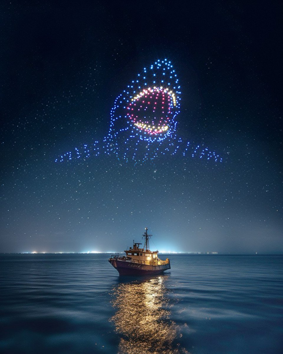 jabbadabbapro's tweet image. Incredible Marine Life in a Drone Show! 💫

This drone show is truly spectacular! What other animations would you love to see? Share your ideas in the comments and take part in the poll on Telegram: 

t.me/geoscandronesh… 🚀✨

#DroneShow #LightArt #MarineLife #AerialShow