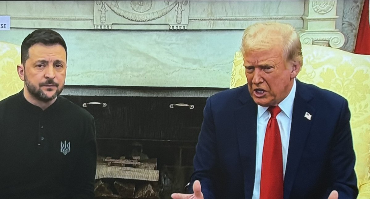 I cannot believe what we’re witnessing in the #OvalOffice. Stomach churning and disgraceful attempt by #Trump and #Vance to bully, humiliate and browbeat #Zelensky.  ‘This will make great television.’ It will -  if you enjoy watching betrayal and democracy crumble in real time.
