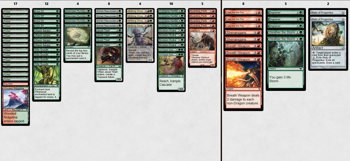 Tried some pauper and got the 5-0 with RG <a href="/fireshoes/">Robert Taylor🔥</a> 
MUs: 
R1: Bogles 2-1
R2: Jund dredge 2-1
R3: BG gardens 2-0
R4: Rakdos madness 2-1
R5: Jund glee 2-1