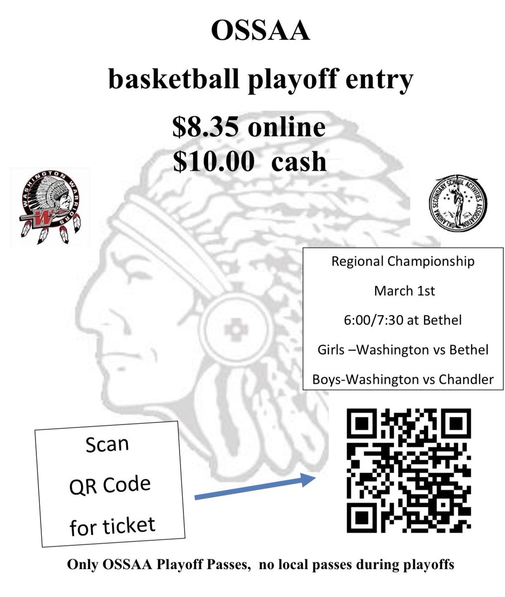 🏀 Regional Chamionships tomorrow (Saturday, March 1) at Bethel High School!  

36000 Clearpond Road,
Shawnee, OK 74801

6:00 girls vs Bethel
7:30 boys vs Chandler 

Online ticket link:
gofan.co/event/3234377?…