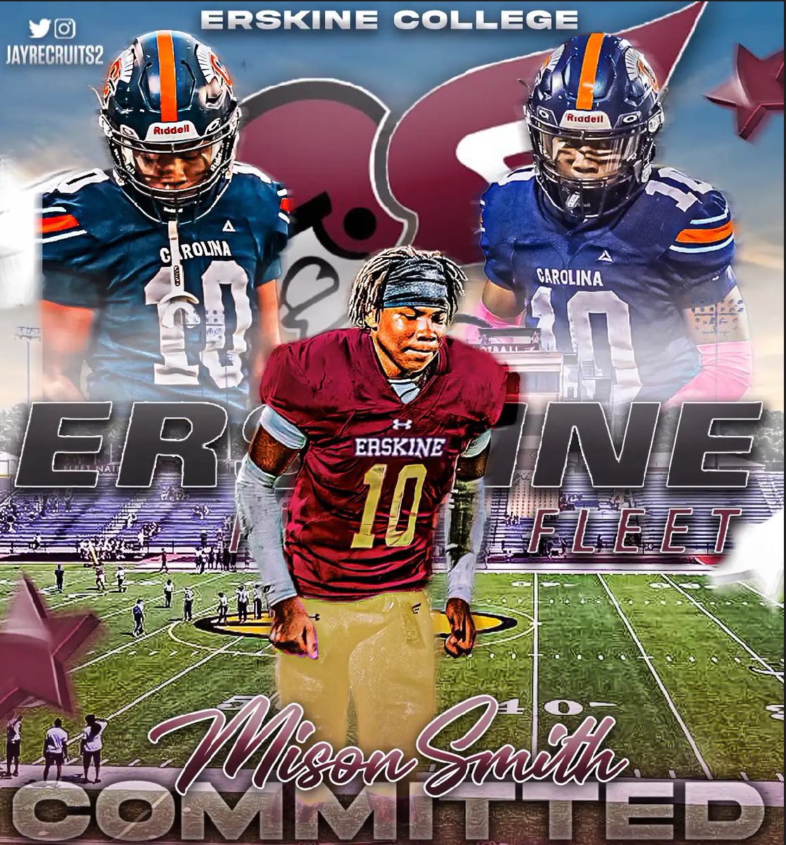 Mison Smith (@therealmison) on Twitter photo #AGTG I’m excited to announce my commitment to Erskine College to continue my academic and athletic career! I want to thank my family, coaches, teammates, and everyone who has supported me along this journey.<a href="/FleetFB/">Erskine Football</a> <a href="/icoachfb/">Christopher Williams</a> <a href="/CoachTerryAnton/">Coach Anton</a> <a href="/glovercd/">Chris Glover</a> <a href="/TrojansFB_CHS/">Carolina Football</a> #Committed #AGTG I’m excited to announce my commitment to Erskine College to continue my academic and athletic career! I want to thank my family, coaches, teammates, and everyone who has supported me along this journey.<a href="/FleetFB/">Erskine Football</a> <a href="/icoachfb/">Christopher Williams</a> <a href="/CoachTerryAnton/">Coach Anton</a> <a href="/glovercd/">Chris Glover</a> <a href="/TrojansFB_CHS/">Carolina Football</a> #Committed