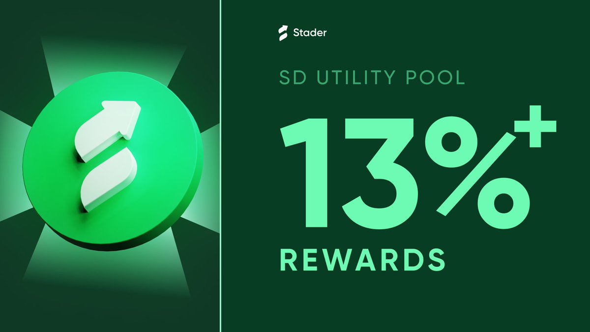staderlabs's tweet image. Over 13% rewards on delegating your $SD to the SD Utility Pool.

Get rewarded for keeping @ethereum network secure and decentralized.

Don&apos;t just HODL, get your $SD to work now!

🔗 staderlabs.com/sd/utility_pool