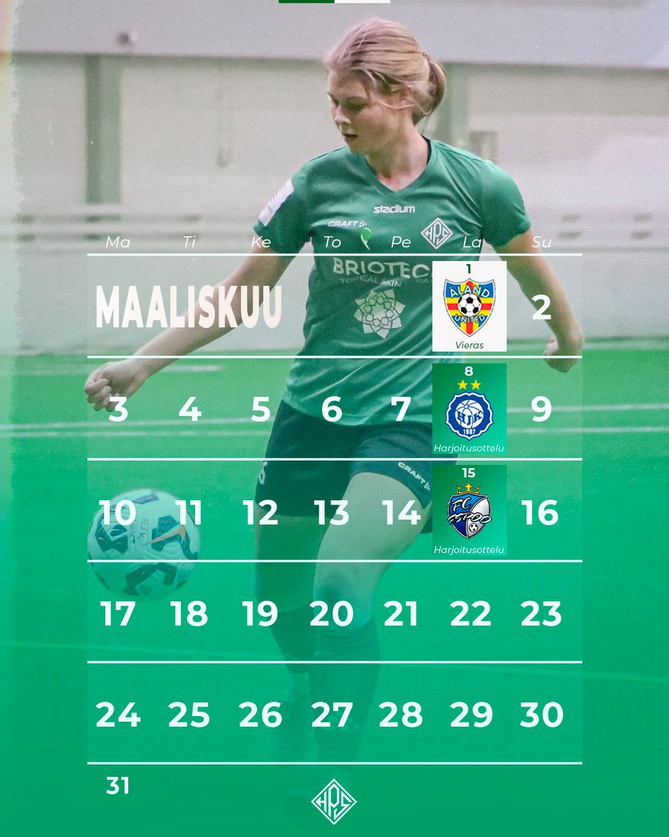📅 Maaliskuun matsipäivät

🆚 Åland United – HPS, 1.3. klo 17.00, Wiklöf Holding Arena
🆚 HPS – HJK/Akatemia, 8.3. klo 19.00, Pallomylly
🆚 HPS – FC Espoo/P2010, 15.3. klo 20.30, Talin halli

#HPSNaiset #KansallinenCup #MaailmanPisinPreseason