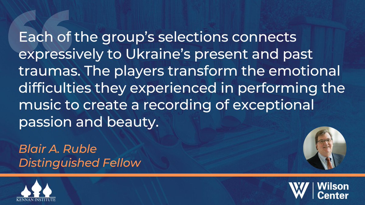 For #FocusUkraine, Distinguished Fellow Blair A. Ruble shares how Lviv’s Vivere String Quartet's new album, Prayer for Ukraine, brings together contemporary and Ukrainian classical music to express the country’s wartime travails: wilsoncenter.org/blog-post/stun…