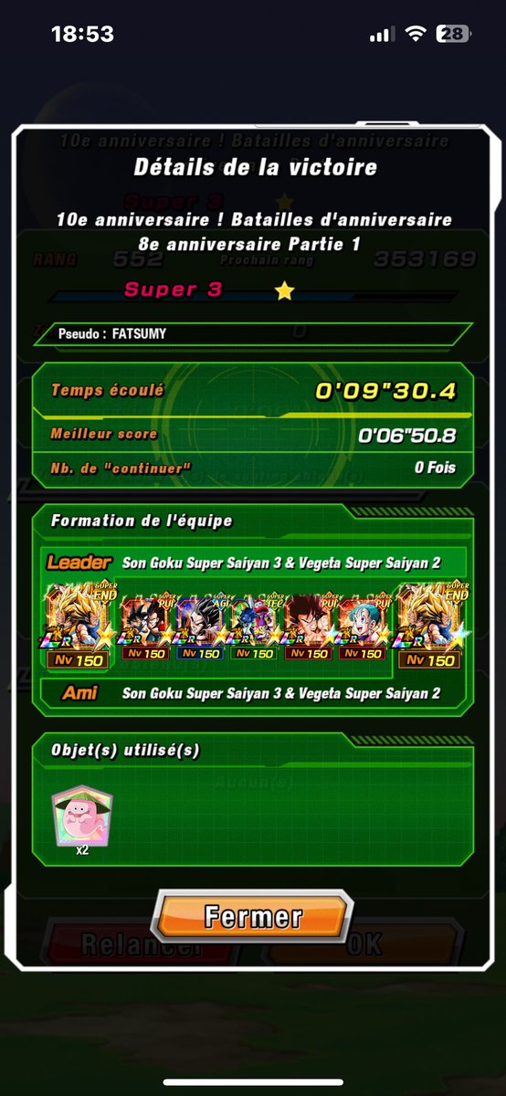 FATSUMY's tweet photo. Batailles d’anniversaire niveau 8 catégorie « Le pouvoir des vœux » #DokkanBattle #Dokkan10thAnniv  #dokkan #dokkanbattleglobal https://t.co/mtuE2uTxdW