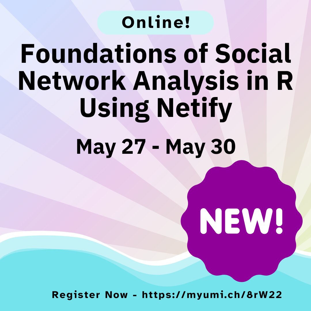 Learn about the core concepts of network analysis, emphasizing practical applications for social science research.  Be guided through summarizing, visualizing, and modeling network data using R and the netify package. myumi.ch/8rW22

#SumProg25 #ICPSR  #RStats #Netify