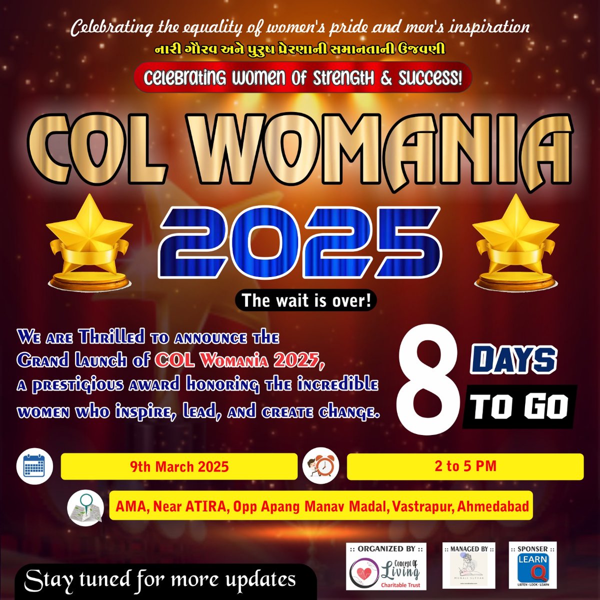 ConceptOfLiving's tweet photo. 🌟 First Time in India! 🌟

We, Concept of Living Charitable Trust, proudly present ✨ The Women's Day Awards! ✨

નારી ગૌરવ અને પુરુષ પ્રેરણા ની સમાનતા ની ઉજવણી!

Celebrating the equality of women's pride and men's inspiration.

🤝 Let’s Celebrate Together! 🎉 https://t.co/qytrvt0ozH