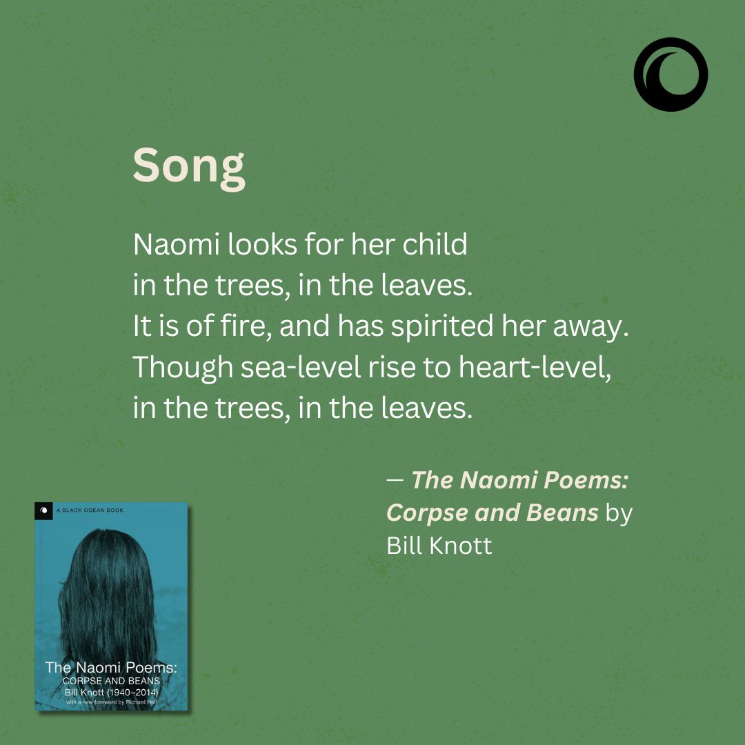 Back in print after nearly 60 years! We're thrilled to offer Bill Knott’s THE NAOMI POEMS with a new introduction by Richard Hell. Order here and be inspired: buff.ly/4jktaXA